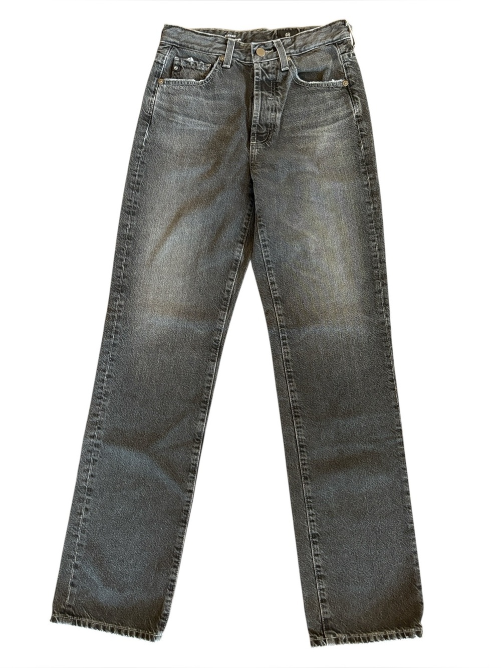 Adriano Goldschied Alexxis High Rise Vintage Straight‎ Faded Black Jeans Size 26